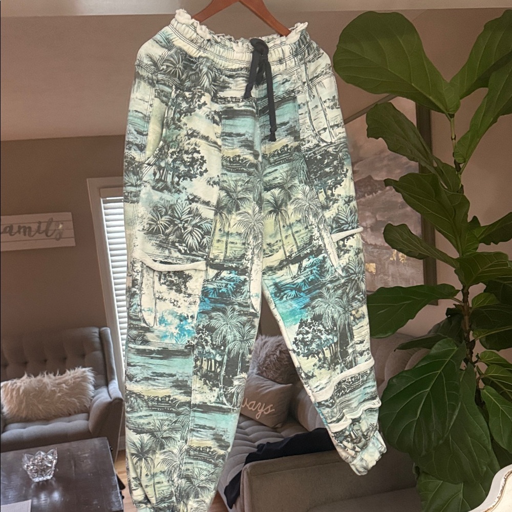 FP Movement by Free People Scenic Print Joggers - Green and Blue